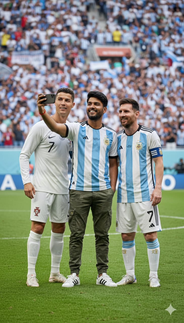 Ronaldo and messi selfie